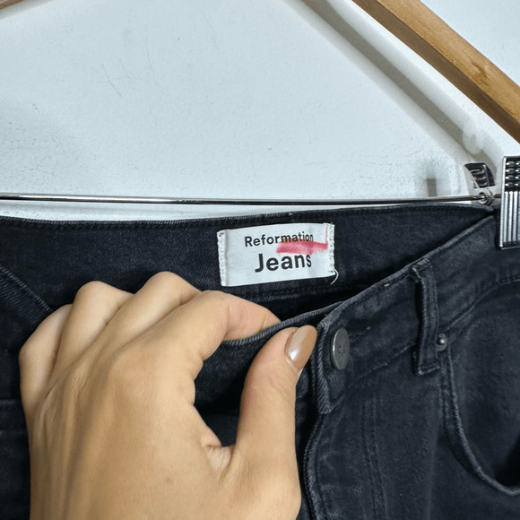 Reformation Harper High Rise Skinny Jeans 16576 BLACK stretch womens size 30 - Picture 4 of 10